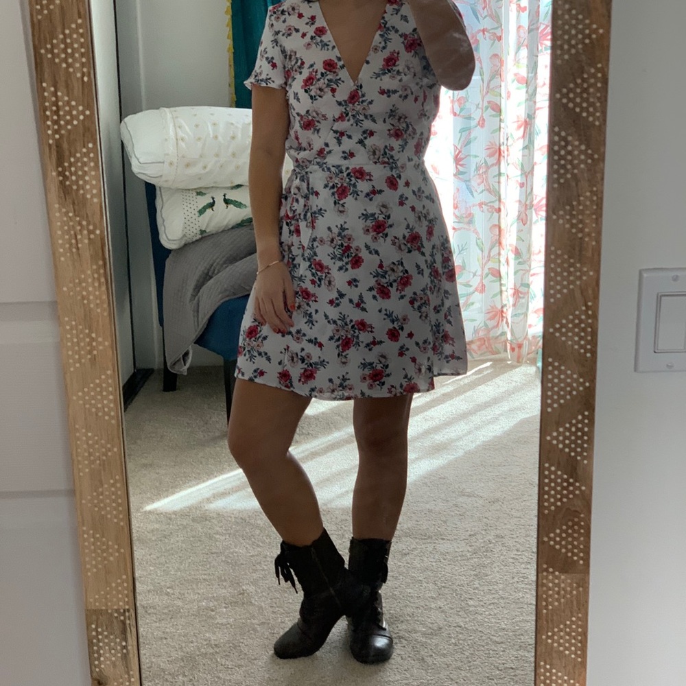 H&M Divided Floral Mini Wrap Dress